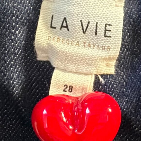 La Vie Rebecca Taylor Belted Denim Jeans Size 28. NWOT. - Picture 6 of 9